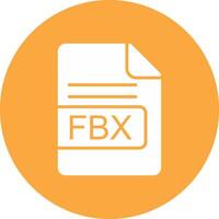 fbx het dossier formaat glyph multi cirkel icoon vector