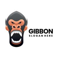 esports logo koel en uniek dier gibbon vector