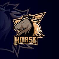 esports logo koel en uniek paard vector