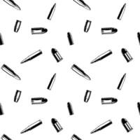 zwart en wit naadloos patroon met kogel munitie. vector