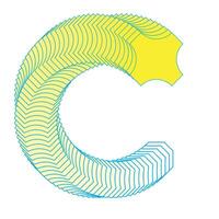 brief c logo 3d geven in tekenfilm kubiek stijl. perfect voor natuur banier, gezond filter labels.illustratie van minimalistische botique logo ontwerp . de elegant draad hanger icoon vector