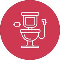 toilet lijn multi cirkel icoon vector
