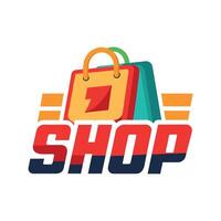 boodschappen doen logo illustratie, nieuw en modern boodschappen doen logo vector