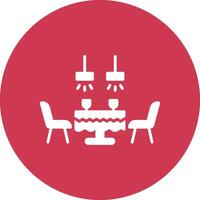 dining tafel glyph multi cirkel icoon vector