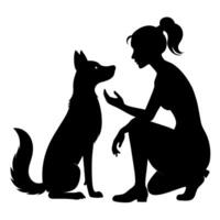 een vrouw met hond illustratie vector