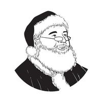 santaclaus vector illustratie kunst zwart-wit potrait