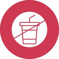 Nee drinken glyph multi cirkel icoon vector