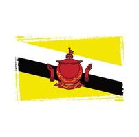 Brunei vlag vector met aquarel penseelstijl
