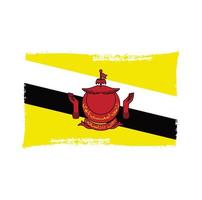 Brunei vlag vector met aquarel penseelstijl