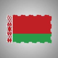 vlag van wit-rusland met aquarel penseelstijl vector