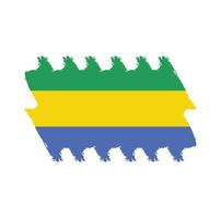 Gabon-vlagvector met aquarelpenseelstijl vector