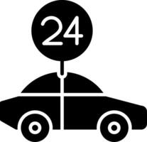 Glyph-pictogram voor 24 uur ondersteuning vector