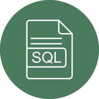 sql het dossier formaat lijn multi cirkel icoon vector