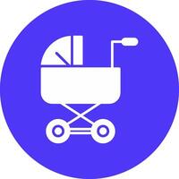 baby wandelwagen glyph multi cirkel icoon vector