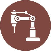 robot arm glyph multi cirkel icoon vector