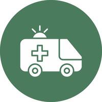 ambulance glyph multi cirkel icoon vector