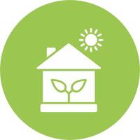 ecologisch huis glyph multi cirkel icoon vector