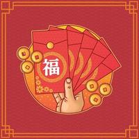 chinees nieuwjaar rood zakconcept vector