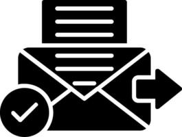 sturen mail glyph icoon ontwerp vector