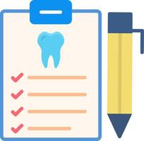 tandheelkundig verslag doen van vlak icoon ontwerp vector