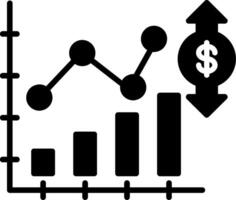 markt fluctuatie glyph icoon ontwerp vector