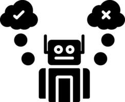 robot glyph icoon ontwerp vector