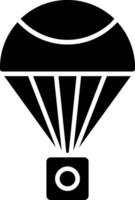 parachute glyph icoon ontwerp vector