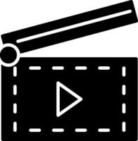 Filmklapper glyph icoon ontwerp vector
