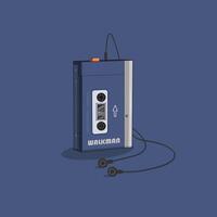 walkman illustratie 90s muziek- evolutie vector