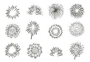 partij icoon collectie met vuurwerk.vector illustratie voor pictogram, sticker, webdesign vector