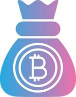 bitcoin glyph helling icoon ontwerp vector