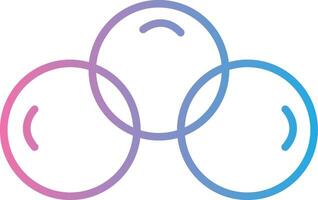 overlappende cirkels lijn helling icoon ontwerp vector