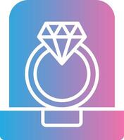 diamant ring glyph helling icoon ontwerp vector