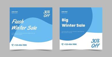 winter verkoop sociale media post, instagram banner ontwerpsjabloon. speciale winter verkoop vector banner set