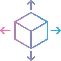 kubus lijn helling icoon ontwerp vector