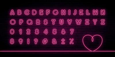 gloeiend neon alfabet. vector