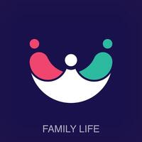 creatief familie binding en leven logo. uniek ontworpen kleur overgangen. liefdadigheid en gezondheidszorg logo sjabloon vector