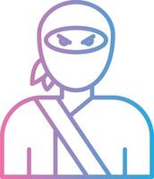 Ninja lijn helling icoon ontwerp vector