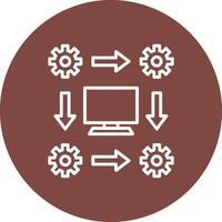 workflow lijn multi cirkel icoon vector