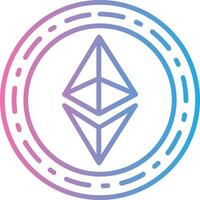 ethereum munt lijn helling icoon ontwerp vector