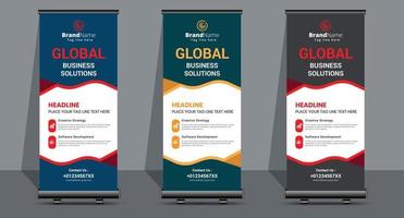 creatieve business roll-up signage banner sjabloonontwerp. vector