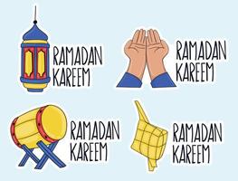 ramadan kareem sticker collectie vector
