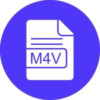 m4v het dossier formaat glyph multi cirkel icoon vector