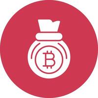 bitcoin zak glyph multi cirkel icoon vector