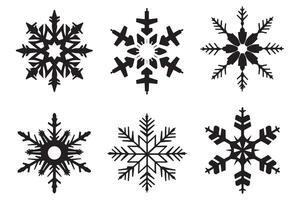 sneeuwvlok winter zwart silhouet vector