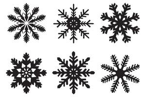 sneeuwvlok winter zwart silhouet Aan wit achtergrond vector