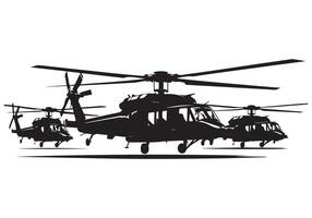 leger helikopter silhouet pro bundel vector