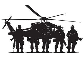 leger helikopter silhouet pro bundel vector