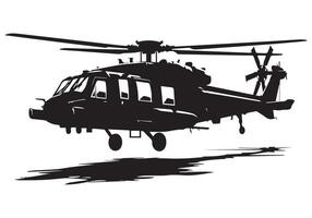 leger helikopter silhouet vrij vector