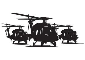 leger helikopter silhouet vrij vector